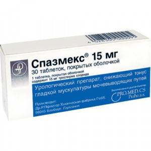 СПАЗМЕКС 15МГ. №30 ТАБ. П/О СПАЗМЕКС 15МГ. №30 ТАБ. П/О