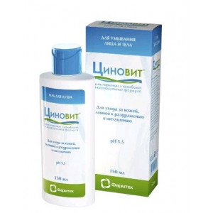 ЦИНОВИТ ГЕЛЬ Д/ДУША И УМЫВАНИЯ П/ВОСПАЛИТ. 150МЛ. ЦИНОВИТ ГЕЛЬ Д/ДУША И УМЫВАНИЯ П/ВОСПАЛИТ. 150МЛ.