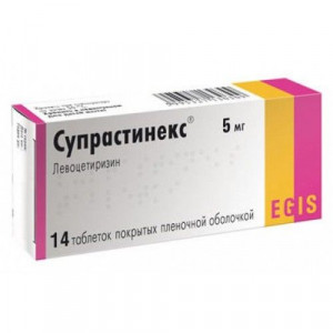 СУПРАСТИНЕКС 5МГ. №14 ТАБ. П/П/О СУПРАСТИНЕКС 5МГ. №14 ТАБ. П/П/О