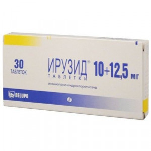 ИРУЗИД 10+12,5МГ. №30 ТАБ. ИРУЗИД 10+12,5МГ. №30 ТАБ.