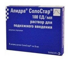 АПИДРА СОЛОСТАР 100МЕ/МЛ. 3МЛ. №5 Р-Р Д/П/К ШПРИЦ-РУЧКА /САНОФИ-АВЕНТИС/