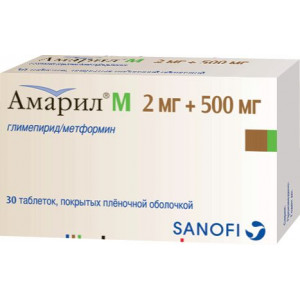 АМАРИЛ M 2МГ.+500МГ. №30 ТАБ. П/О АМАРИЛ M 2МГ.+500МГ. №30 ТАБ. П/О