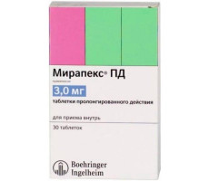 МИРАПЕКС ПД 3МГ. №30 ТАБ.ПРОЛОНГ. /БЕРИНГЕР/