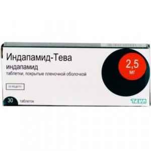 ИНДАПАМИД-ТЕВА 2,5МГ. №30 ТАБ. П/П/О /ТЕВА/ ИНДАПАМИД-ТЕВА 2,5МГ. №30 ТАБ. П/П/О /ТЕВА/