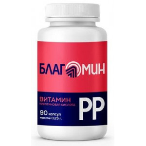 БЛАГОМИН ВИТАМИН РР 20МГ./250МГ. №90 КАПС. БЛАГОМИН ВИТАМИН РР 20МГ./250МГ. №90 КАПС.