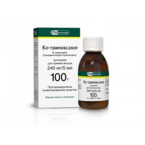 КО-ТРИМОКСАЗОЛ 240МГ/5МЛ. 100Г. СУСП. /ФАРМСТАНДАРТ-ЛЕКСРЕДСТВА/ КО-ТРИМОКСАЗОЛ 240МГ/5МЛ. 100Г. СУСП. /ФАРМСТАНДАРТ-ЛЕКСРЕДСТВА/