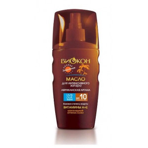 БИОКОН МАСЛО ИНТЕНС. ЗАГАР АФРИКАНСКАЯ АРГАНА SPF10 160МЛ. БИОКОН МАСЛО ИНТЕНС. ЗАГАР АФРИКАНСКАЯ АРГАНА SPF10 160МЛ.