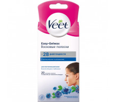 ВИТ ПОЛОСКИ ВОСКОВЫЕ Д/ДЕПИЛ. EASY-GELWAX Д/ЧУВСТВ. КОЖИ ЛИЦО №20 [VEET]