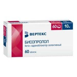 БИСОПРОЛОЛ 10МГ. №60 ТАБ. П/П/О /ВЕРТЕКС/ БИСОПРОЛОЛ 10МГ. №60 ТАБ. П/П/О /ВЕРТЕКС/