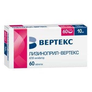 ЛИЗИНОПРИЛ 10МГ. №60 ТАБ. /ВЕРТЕКС/ ЛИЗИНОПРИЛ 10МГ. №60 ТАБ. /ВЕРТЕКС/