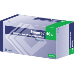 ЭМАНЕРА 40МГ. №28 КАПС. КШ/РАСТВ. /KRKA/ ЭМАНЕРА 40МГ. №28 КАПС. КШ/РАСТВ. /KRKA/