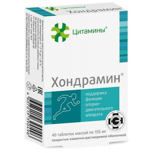 ЦИТАМИНЫ ХОНДРАМИН 155МГ. №40 (20Х2) ТАБ. /ГЕРОФАРМ/ ЦИТАМИНЫ ХОНДРАМИН 155МГ. №40 (20Х2) ТАБ. /ГЕРОФАРМ/