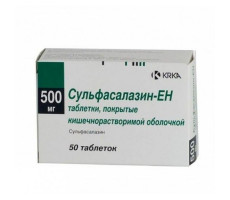 СУЛЬФАСАЛАЗИН-ЕН 500МГ. №50 ТАБ.КШ/РАСТВ. П/П/О /KRKA/