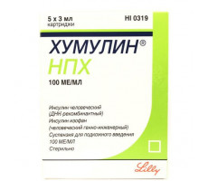 ХУМУЛИН НПХ 100МЕ/МЛ. 3МЛ. №5 СУСП. Д/П/К КАРТРИДЖИ /ЭЛИ ЛИЛЛИ/