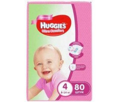 ХАГГИС ПОДГУЗНИКИ УЛЬТРА КОМФОРТ 8-14КГ Д/ДЕВ. №80 [HUGGIES]