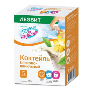 ЛЕОВИТ ХУДЕЕМ ЗА НЕДЕЛЮ БИОСЛИМИКА КОКТЕЙЛЬ БЕЛКОВО-ВАНИЛЬН. 40Г. №5 ЛЕОВИТ ХУДЕЕМ ЗА НЕДЕЛЮ БИОСЛИМИКА КОКТЕЙЛЬ БЕЛКОВО-ВАНИЛЬН. 40Г. №5