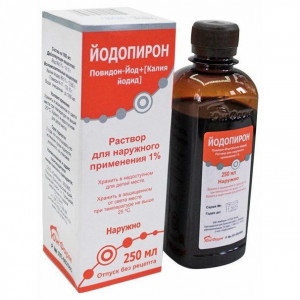 ЙОДОПИРОН 1% 250МЛ. №1 Р-Р Д/НАРУЖ.ПРИМ. ФЛ. /ЮЖФАРМ/ ЙОДОПИРОН 1% 250МЛ. №1 Р-Р Д/НАРУЖ.ПРИМ. ФЛ. /ЮЖФАРМ/