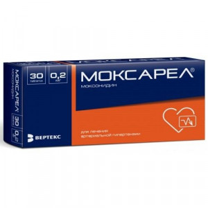 МОКСАРЕЛ 0,2МГ. №30 ТАБ. П/П/О /ВЕРТЕКС/ МОКСАРЕЛ 0,2МГ. №30 ТАБ. П/П/О /ВЕРТЕКС/