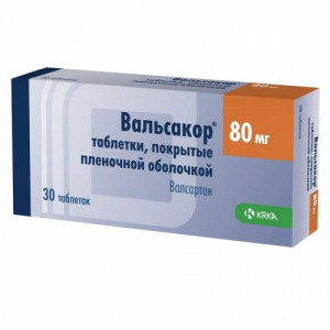 ВАЛЬСАКОР 80МГ. №30 ТАБ. П/П/О /KRKA/ ВАЛЬСАКОР 80МГ. №30 ТАБ. П/П/О /KRKA/