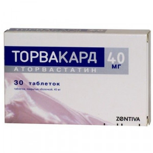 ТОРВАКАРД 40МГ. №30 ТАБ. П/П/О /САНОФИ/САНЕКА/ ТОРВАКАРД 40МГ. №30 ТАБ. П/П/О /САНОФИ/САНЕКА/