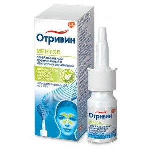 ОТРИВИН 0,1% 10МЛ. №1 МЕНТОЛ+ЭВКАЛИПТ НАЗАЛ.СПРЕЙ ФЛ. /ГЛАКСО/НОВАРТИС/ ОТРИВИН 0,1% 10МЛ. №1 МЕНТОЛ+ЭВКАЛИПТ НАЗАЛ.СПРЕЙ ФЛ. /ГЛАКСО/НОВАРТИС/