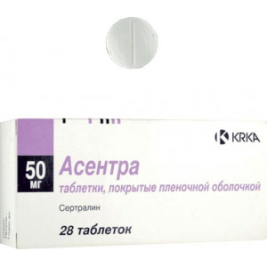 АСЕНТРА 50МГ. №28 ТАБ. П/П/О /KRKA/ АСЕНТРА 50МГ. №28 ТАБ. П/П/О /KRKA/