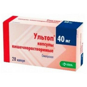УЛЬТОП 40МГ. №28 КАПС. КШ/РАСТВ. БЛИСТ. /KRKA/ УЛЬТОП 40МГ. №28 КАПС. КШ/РАСТВ. БЛИСТ. /KRKA/