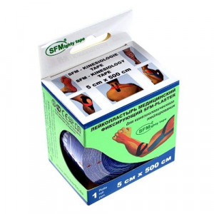 СФМ ПЛАСТЫРЬ ЛЕНТА КИНЕЗ. 5СМХ500СМ. ХЛОП.ОСНОВА СИН. №1 ДИСПЕНСЕР [SFM]