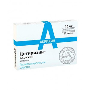 ЦЕТИРИЗИН-АКРИХИН 10МГ. №20 ТАБ. П/П/О /ПОЛЬФА/ ЦЕТИРИЗИН-АКРИХИН 10МГ. №20 ТАБ. П/П/О /ПОЛЬФА/