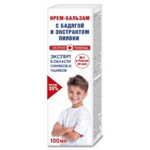 СКОРАЯ ПОМОЩЬ КРЕМ-БАЛЬЗАМ ОТ СИНЯКОВ И УШИБОВ 100МЛ. СКОРАЯ ПОМОЩЬ КРЕМ-БАЛЬЗАМ ОТ СИНЯКОВ И УШИБОВ 100МЛ.