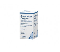 ДОЦЕТАКСЕЛ САНДОЗ 10МГ/МЛ. 8МЛ. №1 КОНЦ. Д/Р-РА Д/ИНФ. ФЛ. /САНДОЗ/