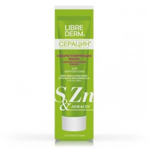 ЛИБРИДЕРМ СЕРАЦИН МАСКА СЕБОРЕГУЛ. БЕЛ.+ЗЕЛ. ГЛИНА 75МЛ. [LIBREDERM]