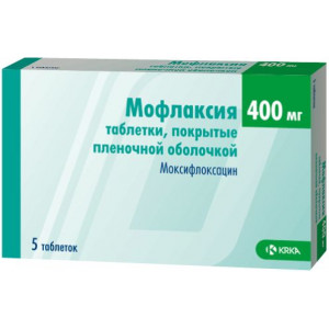 МОФЛАКСИЯ 400МГ. №5 ТАБ. П/П/О /КРКА/ МОФЛАКСИЯ 400МГ. №5 ТАБ. П/П/О /КРКА/