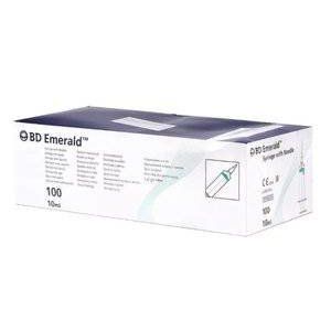 ШПРИЦ БД ЕМЕРАЛД 10МЛ. 3-Х КОМП. ИГЛА 21G 0,8Х40ММ №100 [EMERALD BD]