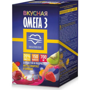 ПОЛИЕН ОМЕГА-3 20% Д/ДЕТЕЙ И ПОДРОСТКОВ ВИШНЯ+МУЛЬТИФРУКТ 700МГ. №150 КАПС. /ПОЛЯРИС/ ПОЛИЕН ОМЕГА-3 20% Д/ДЕТЕЙ И ПОДРОСТКОВ ВИШНЯ+МУЛЬТИФРУКТ 700МГ. №150 КАПС. /ПОЛЯРИС/