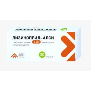 ЛИЗИНОПРИЛ-АЛСИ 5МГ. №30 ТАБ. /АЛСИ/ ЛИЗИНОПРИЛ-АЛСИ 5МГ. №30 ТАБ. /АЛСИ/