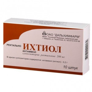 ИХТИОЛ 200МГ. №10 СУПП. РЕКТ. /ДАЛЬХИМФАРМ/ ИХТИОЛ 200МГ. №10 СУПП. РЕКТ. /ДАЛЬХИМФАРМ/