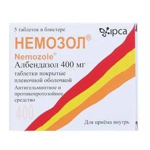 НЕМОЗОЛ 400МГ. №5 ТАБ. П/П/О НЕМОЗОЛ 400МГ. №5 ТАБ. П/П/О