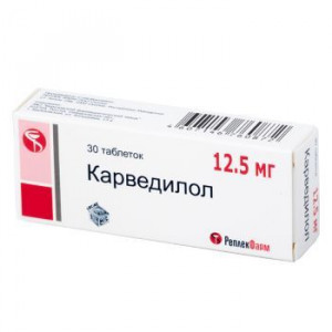 КАРВЕДИЛОЛ 12,5МГ. №30 ТАБ. /РЕПЛЕКФАРМ/БЕРЕЗОВСКИЙ/ КАРВЕДИЛОЛ 12,5МГ. №30 ТАБ. /РЕПЛЕКФАРМ/БЕРЕЗОВСКИЙ/