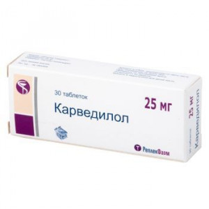 КАРВЕДИЛОЛ 25МГ. №30 ТАБ. /РЕПЛЕКФАРМ/БЕРЕЗОВСКИЙ/ КАРВЕДИЛОЛ 25МГ. №30 ТАБ. /РЕПЛЕКФАРМ/БЕРЕЗОВСКИЙ/