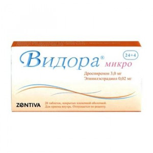 ВИДОРА МИКРО 3МГ.+0,02МГ. №28 ТАБ. П/П/О (24+4) ВИДОРА МИКРО 3МГ.+0,02МГ. №28 ТАБ. П/П/О (24+4)