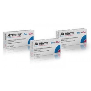 АТТЕНТО 10МГ.+40МГ. №28 ТАБ. П/П/О /БЕРЛИН ХЕМИ/ АТТЕНТО 10МГ.+40МГ. №28 ТАБ. П/П/О /БЕРЛИН ХЕМИ/