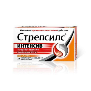 СТРЕПСИЛС ИНТЕНСИВ АПЕЛЬСИН 8,75МГ. №24 ТАБ. Д/РАСС. Б/САХ. СТРЕПСИЛС ИНТЕНСИВ АПЕЛЬСИН 8,75МГ. №24 ТАБ. Д/РАСС. Б/САХ.