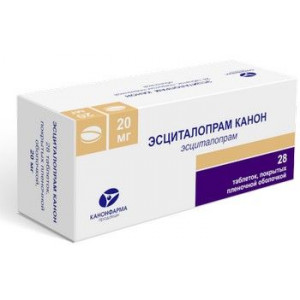 ЭСЦИТАЛОПРАМ КАНОН 20МГ. №28 ТАБ. П/П/О
