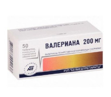ВАЛЕРИАНА ЭКСТРАКТ 200МГ. №50 ТАБ. П/О /БЕЛМЕДПРЕПАРАТЫ/