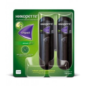 НИКОРЕТТЕ 1МГ/ДОЗА 13,2МЛ. 150ДОЗ МЯТА №2 СПРЕЙ Д/СЛИЗ.ОБОЛ.ПОЛОСТИ РТА ФЛ.-КОНТЕЙНЕРЫ НИКОРЕТТЕ 1МГ/ДОЗА 13,2МЛ. 150ДОЗ МЯТА №2 СПРЕЙ Д/СЛИЗ.ОБОЛ.ПОЛОСТИ РТА ФЛ.-КОНТЕЙНЕРЫ