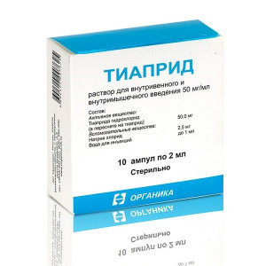 ТИАПРИД 50МГ/МЛ. 2МЛ. №10 Р-Р Д/В/В,В/М АМП. /ОРГАНИКА/ ТИАПРИД 50МГ/МЛ. 2МЛ. №10 Р-Р Д/В/В,В/М АМП. /ОРГАНИКА/