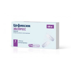 ЦЕФИКСИМ ЭКСПРЕСС 400МГ. №7 ТАБ.ДИСПЕРГ. ЦЕФИКСИМ ЭКСПРЕСС 400МГ. №7 ТАБ.ДИСПЕРГ.
