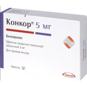 КОНКОР 5МГ. №90 ТАБ. П/П/О /МЕРК/ КОНКОР 5МГ. №90 ТАБ. П/П/О /МЕРК/