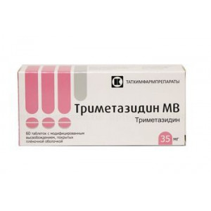 ТРИМЕТАЗИДИН МВ 35МГ. №60 ТАБ. МОДИФ.ВЫСВ. П/П/О /ТАТХИМФАРМ/ ТРИМЕТАЗИДИН МВ 35МГ. №60 ТАБ. МОДИФ.ВЫСВ. П/П/О /ТАТХИМФАРМ/